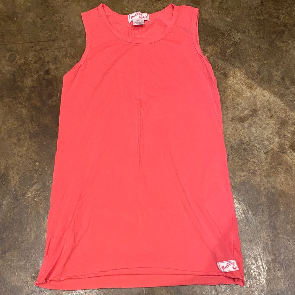 Ruffle Girl Vibrant Coral Top